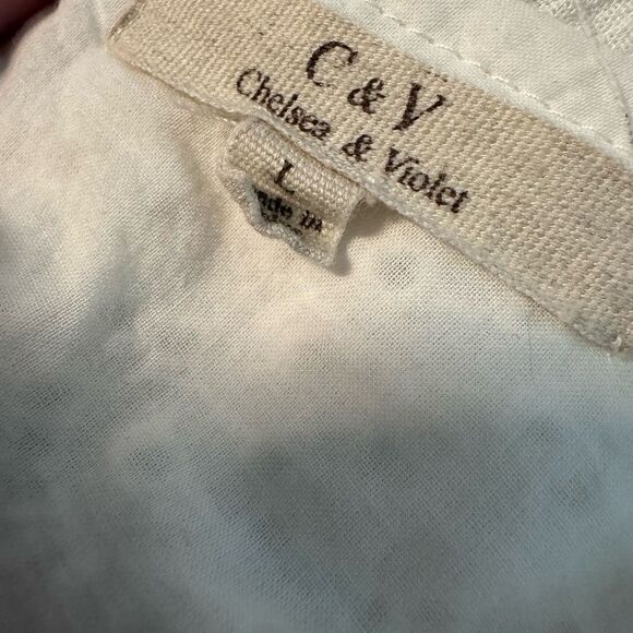 Chelsea & Violet Eyelet Babydoll Dress Off White (Large) - Picture 6 of 6